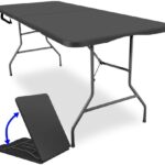 UniQue Foldable Rectangle 1.8 Metre Black Table