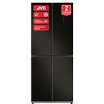 frg JVC Black Glass Finish Multi Door Frost Free Inverter Fridge/Freezer - Image 1