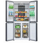 JVC Black Glass Finish Multi Door Frost Free Inverter Fridge/Freezer - Image 2